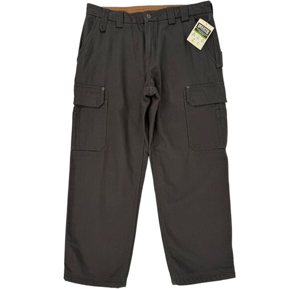 NWT Duluth Trading Co Men's Fire Hose Fleece-Lined Canvas Cargo Pants Gray 36x30 - Picture 3 of 16